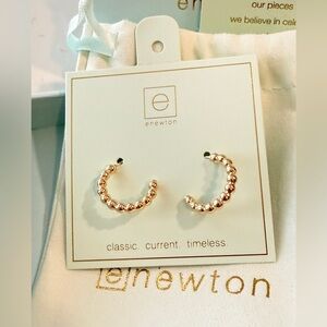 eNewton Gold Beaded Hoop Earrings